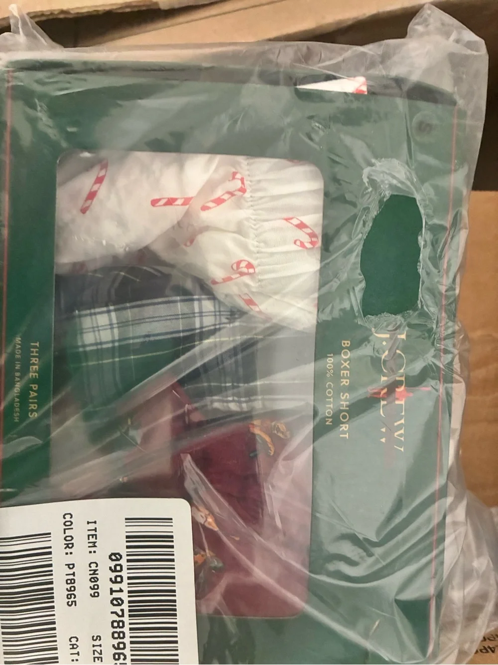 J. Crew Men's Woven boxers multipack 3 pairs Size Small Cotton Christmas Plaid
